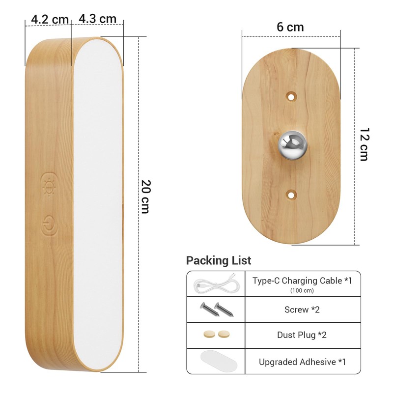 Hensam Battery Operated Wall Sconces, Wireless LED Wall Sconce Set