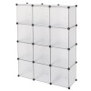 4-Tier Closet Storage Cabinet - 12-Cube, Modular & Matte ​Wardrobe