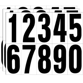 DENGUJD Numbers Stickers Large Alphabet Stickers Numbers Weatherproof Waterproof Number Stickers Letters Stickers Numbers Labels Capital Letters Indoor or Outdoor Set of 3 (4" Black Numbers)