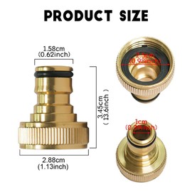 RecDec 2 Pack 3/4'' Garden Faucet GHT Threaded to Tap Quick Release Joint Connector Fitting Spout Spigot Adapter for Washing Machine Water Hose Car Wash Pipe Kitchen Laundry Bathroom