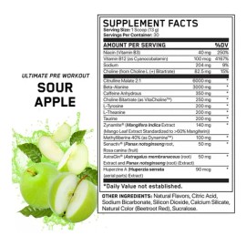 Pre-entreno Abe Ultimate Pre Workout 30 Green Apple Sabor Manzana Verde                                                                               