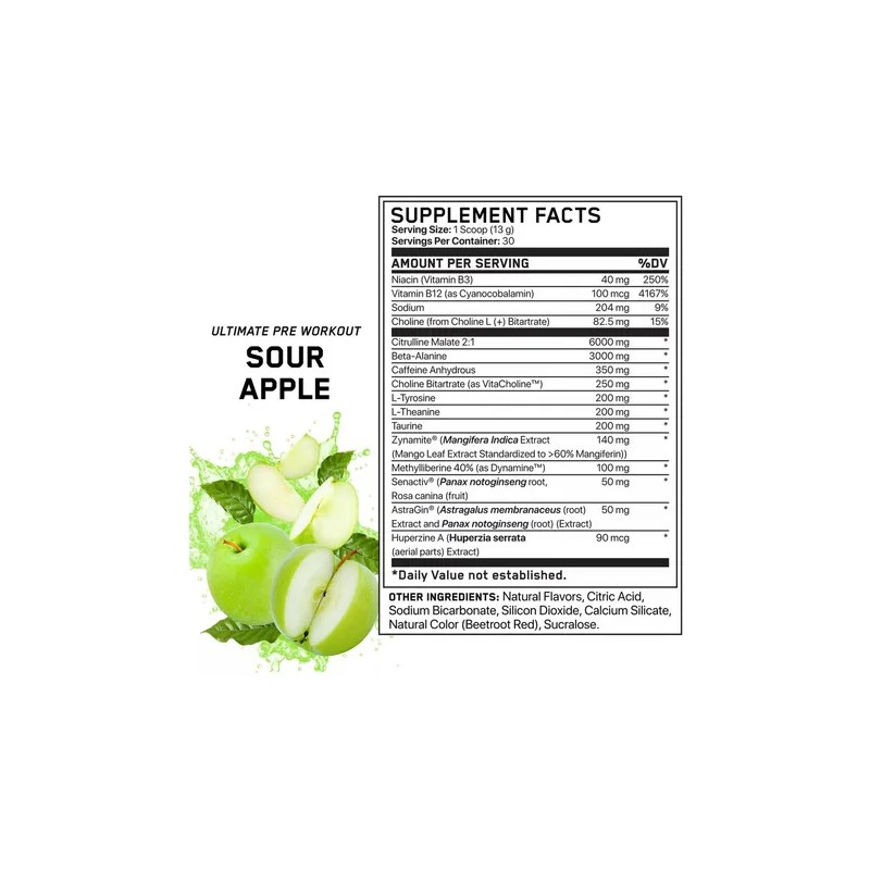 Pre-entreno Abe Ultimate Pre Workout 30 Green Apple Sabor Manzana