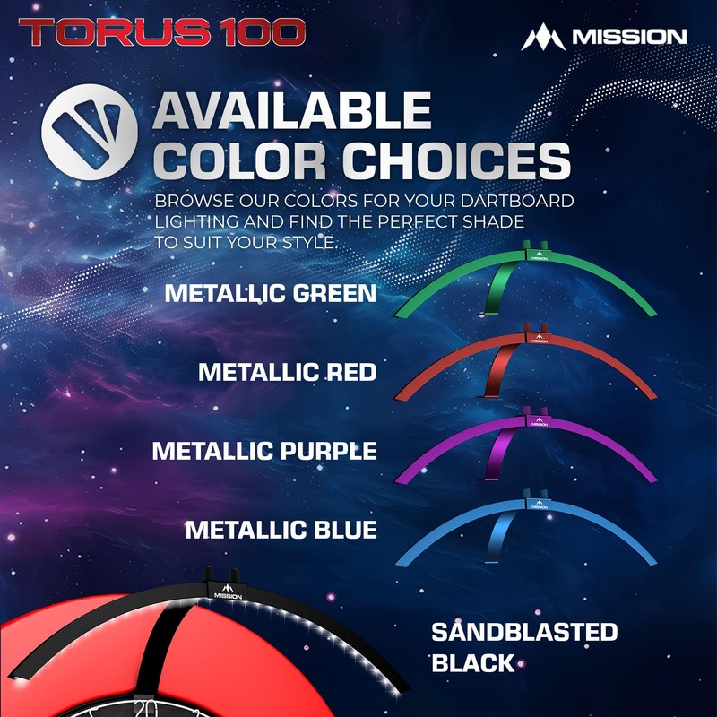 Mission Darts TOR100 Torus 100 Dartboard LED Foldable Portable Dartboard