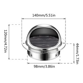 Air Vent Covers for Walls Outside, Stainless Steel Round External Extractor Wall Vent Outlet with Fly Screen Mesh(Small)
