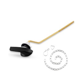 iFealClear Universal Brass Toilet Tank Flush Lever Handle, Side/Angle Mount Toilet Handle Compatible with Kohler K-GP30324-CP, Stainless Steel Flapper Chain, Matte Black