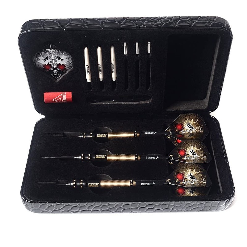 CUESOUL Dragon Deluxe Brass Steel Tip Darts Pack,21 Grams F2305-L