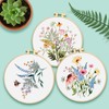 ERKOON Embroidery Kit for Beginners, 5 Sets Flower Cross Stitch