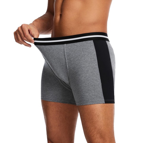ShieldEase Men's Washable Incontinence Boxer Briefs with Fly, Cotton &