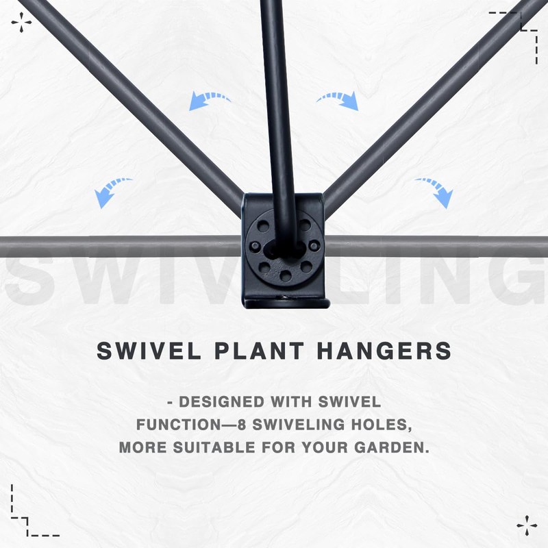 Meng Zhi AO16 Inch Black Swivel Plant Hangers Bracket Heavy