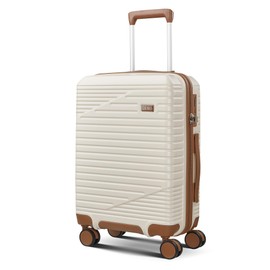 NEISIA Luggage Sets 3 Piece, Expandable Hard Shell Carry on Suitcase with Spinner Wheels and TSA Lock, Travel Lightweight Luggage Set with YKK Zippers (Beige, Carry-on 20 Inch)