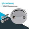 EZ-FLO 2-Hole Bathtub Overflow Face Plate with Screws, Chrome Finish,