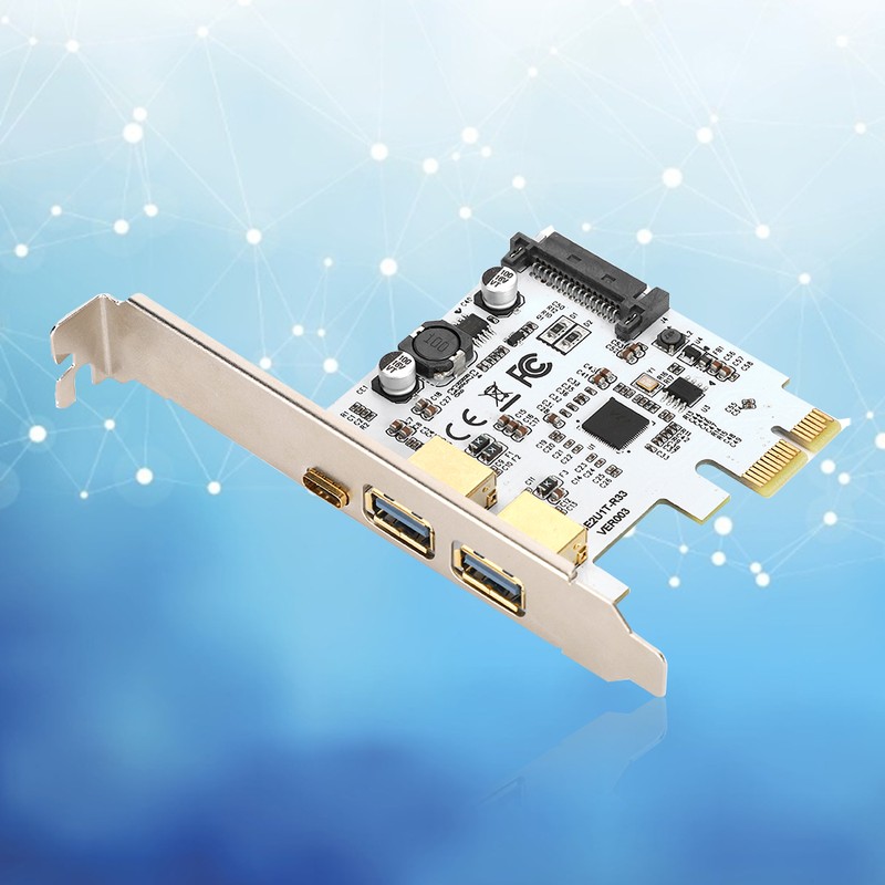 Expansion Card TypeC Riser Card SATA Power Port for VIA