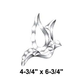 GST Bevel Clusters 4-3/4" x 6-3/4" GST Clear Glass Right Small Dove Bevel Cluster GST7R