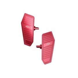 PJMTCUSTOM Red Rider's Passenger's Mini Floorboards with Male Mount Fits for Harley Davidson 2017-Before FX Dyna Street Bob, Super Glide Dyna, Softail FX Models and 2016-Later Tourings (Red)