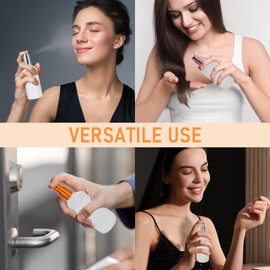 AuroTrends 3.4oz Frosted Glass Spray Bottles 2Pack, Empty Perfume Spray Bottles for Face Body Travel, Refillable Fine Mist Atomizer with Gold Caps, Plastic Dropper and Stickers Included