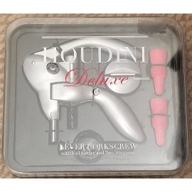 Houdini NEW HOUDINI DELUXE LEVER CORKSCREW w/ FOIL CUTTER and TWO STOPPERS