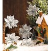 BLAZOR 20PCS Glitter Large Poinsettia Christmas Artificial Flowers Christmas Tree