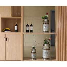 Vintiquewise Galvanized Metal Rustic Milk Can, Large