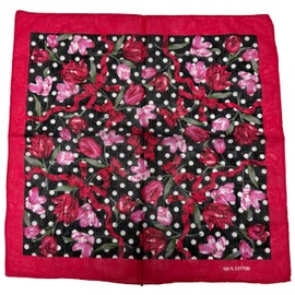 Zac's Alter Ego Red & Pink Floral Print Polka Dot Bandana