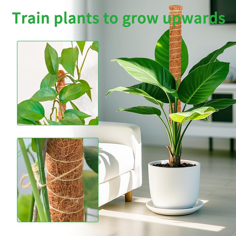 Dimpoo 48 Inch Moss Pole Monstera Plant Support, Coir Moss