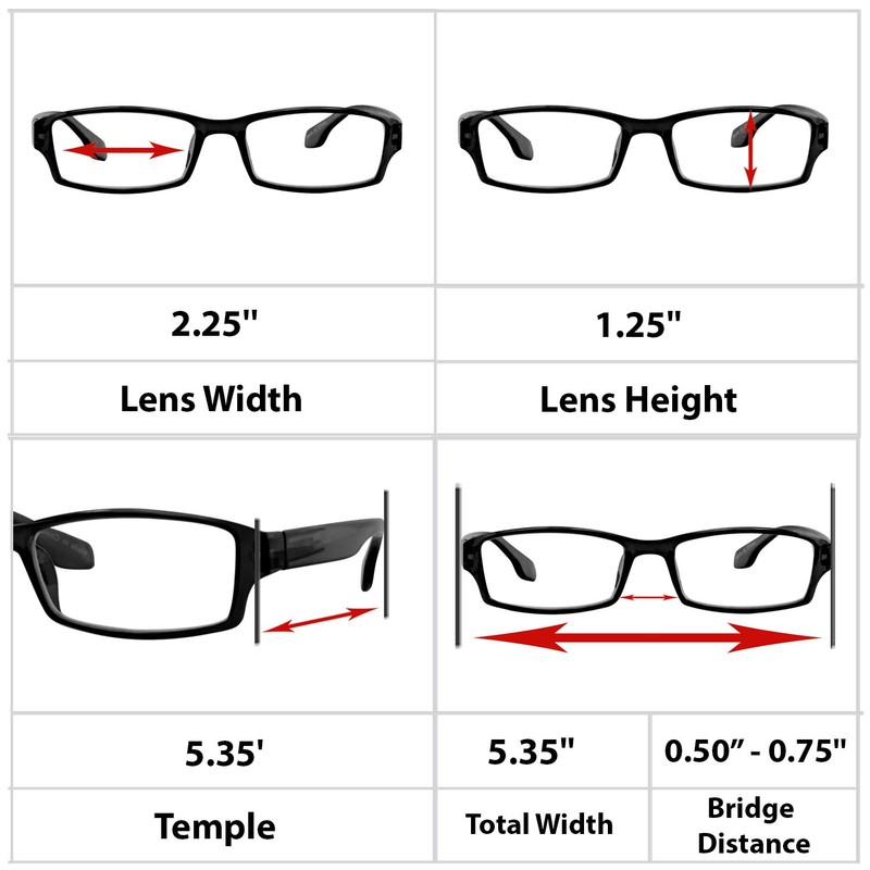 Reading Glasses - 9501HP - 4 - 2FlatBlack & 2FlatGray-