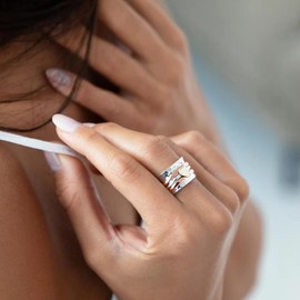 To My Daughter Ring Fidget Ring for Women Daughter Gift from Mom Anxiety Worry Ring Adjustable Open Ring Multi-layered Spinner Rings for Relief Trendy Rings Christmas Gifts Stocking Stuffers