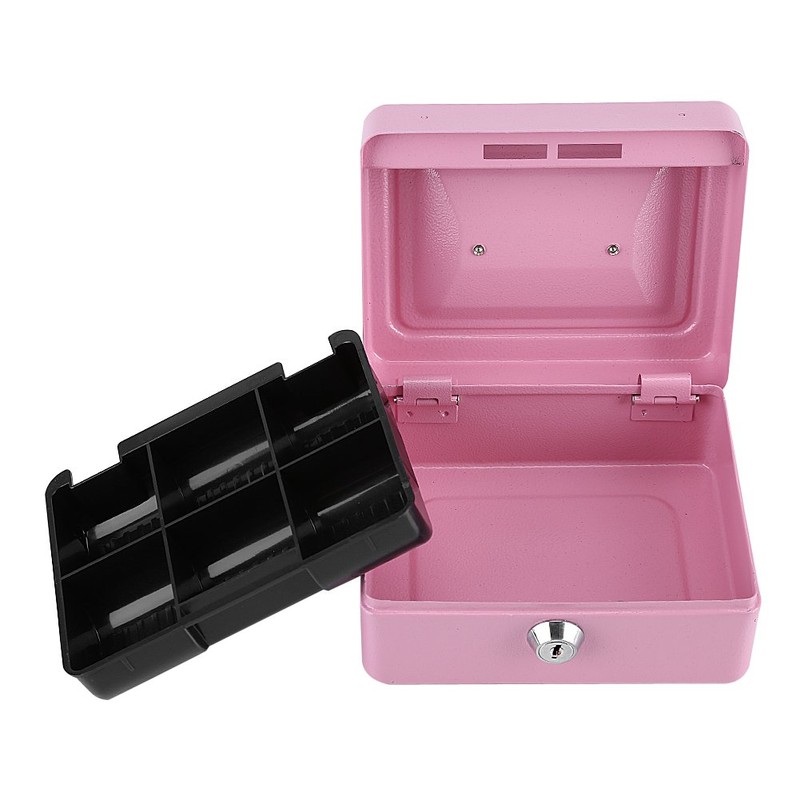 MAGT Padlock Box Steel Cash Box with Padlock Mini Household