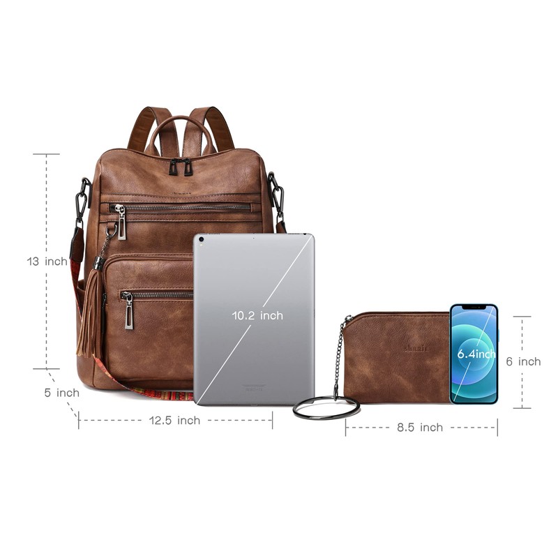 Shrrie Backpack Purse for Women Leather Backpack Fashion Designer Travel