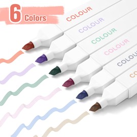 FINPAC Bible Highlighters - 6 Pcs Aesthetic Cute Pastel Highlighters Set, Chisel Tip No Bleed Assorted Colors Markers Pen for Bible Study Journal Planners Drawing Notebook
