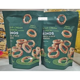 Generic Trader Joe's Sour Cream & Onion Flavored Rings Lentile & Rice Snacks 2.5oz 71g (Two Bags)