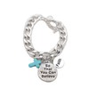 Women Silver Metal Charm Bracelet - Fashion Jewelry Faith Believe