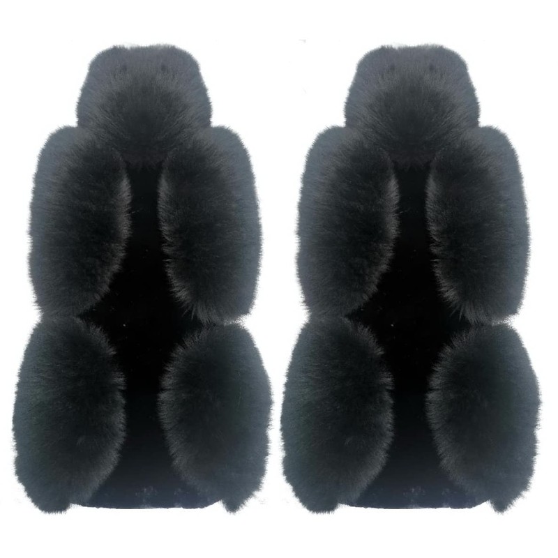 IMQOQ A Pair 50% Genuine Sheepskin Fur Car 2 Front