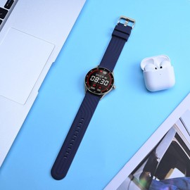 Anbeer Silicone Watch Band 22mm Quick Release Rubber Replacement Strap for Men Women - Extra Long, Blue with Silver Buckle