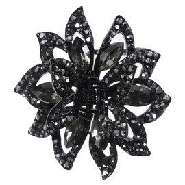 BIUDECO Rhinestone Hair Clip Gray Ponytail Hairpiece Hair Jewels for Women Black Hair Clip Thick Hair Claw Clips Rhinestone Hair Jaw Clips Hair Clips for Women Metal Miss Rhinestone Flower