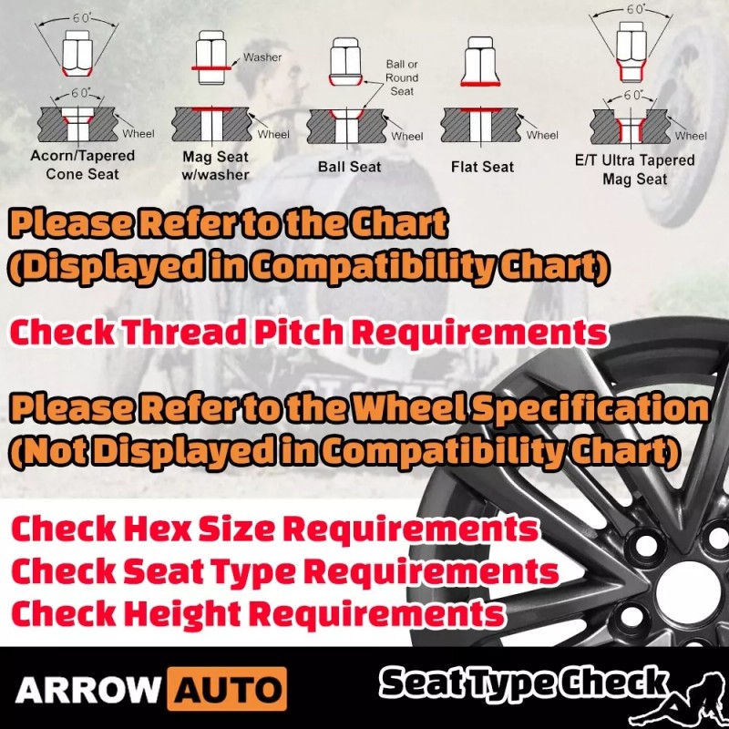 ARROW 10x Chrome 14x1.5 Lug Bolt 60mm Fit Mercedes AMG