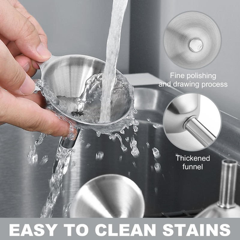 3 Piece Funnel Stainless Steel Stainless Steel Funnel Set, Mini