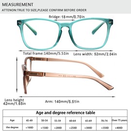 Henotin 4-Pack Blue Light Blocking Reading Glasses Women Men,Spring Hinge Computer Readers,Anti UV Ray Square Nerd Eyeglasses (4-pack Mix Color, 4.00)