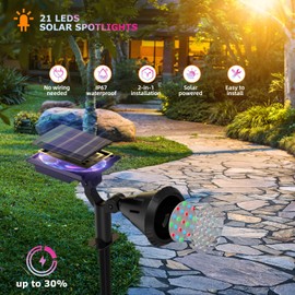 XTGTP Solar Spot Lights Outdoor Color Changing, 180°Adjustable Flag Pole Lights, IP67 Garden Lights Solar Powered Waterproof, Wall Lights for Garden Pool Area Pond, Landscape Solar Lights for Yard