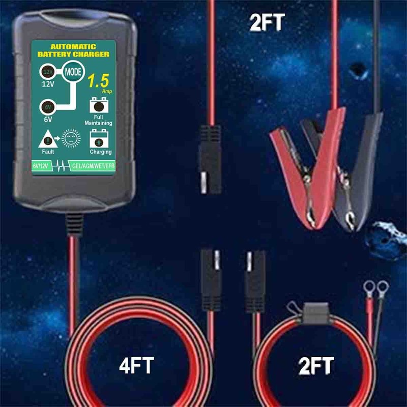 6V / 12V 1.5A Smart Battery Charger Desulfator Maintainer Battery