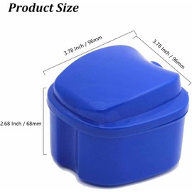 BANSHAN 1-Piece Denture Set, Orthodontic Retainer Box, Denture Storage Container, Denture Cleaning Box with Filter, Portable, Easy to Travel (Dark Blue)