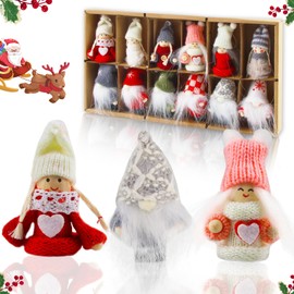 Hyran Christmas Gnome Set, 12 Pieces Christmas Decoration, Small Christmas Figures, Gnome Figures, Christmas Decoration Figures, Christmas Tree Pendant