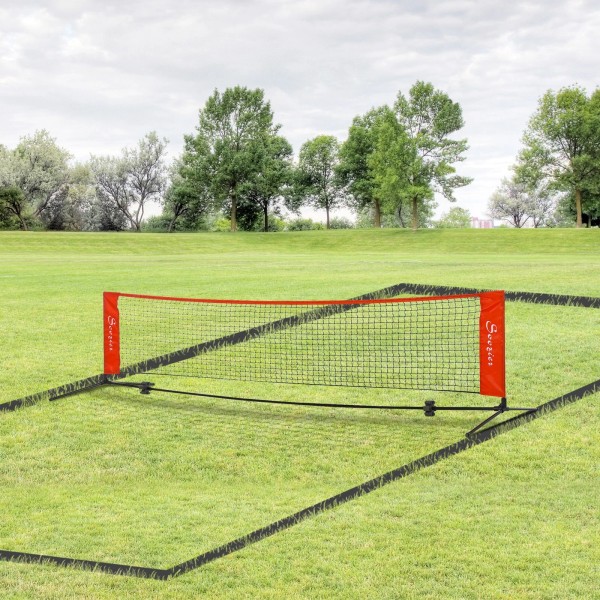 Soozier 23 ft Portable Soccer Tennis/Pickleball/Badminton/Mini Tennis Net, Red
