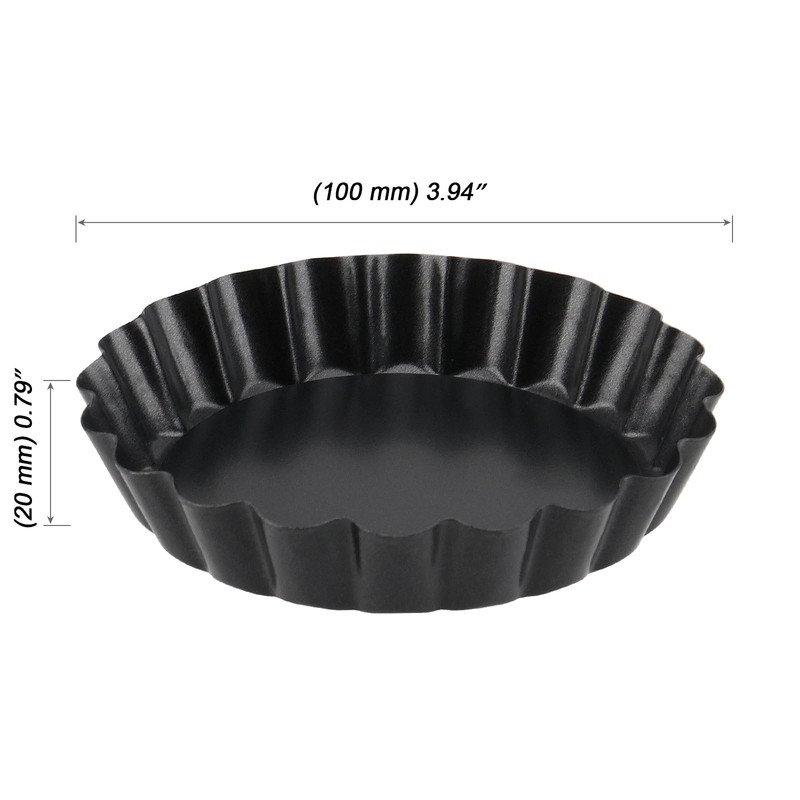 MOUYAT 10 Pack 10cm Round Quiche Dish, 4 Inch Non