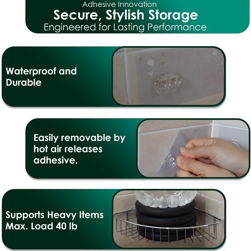 Jovware Shower Caddy Adhesive Replacement Stickers Sticker Shelf Basket Strips