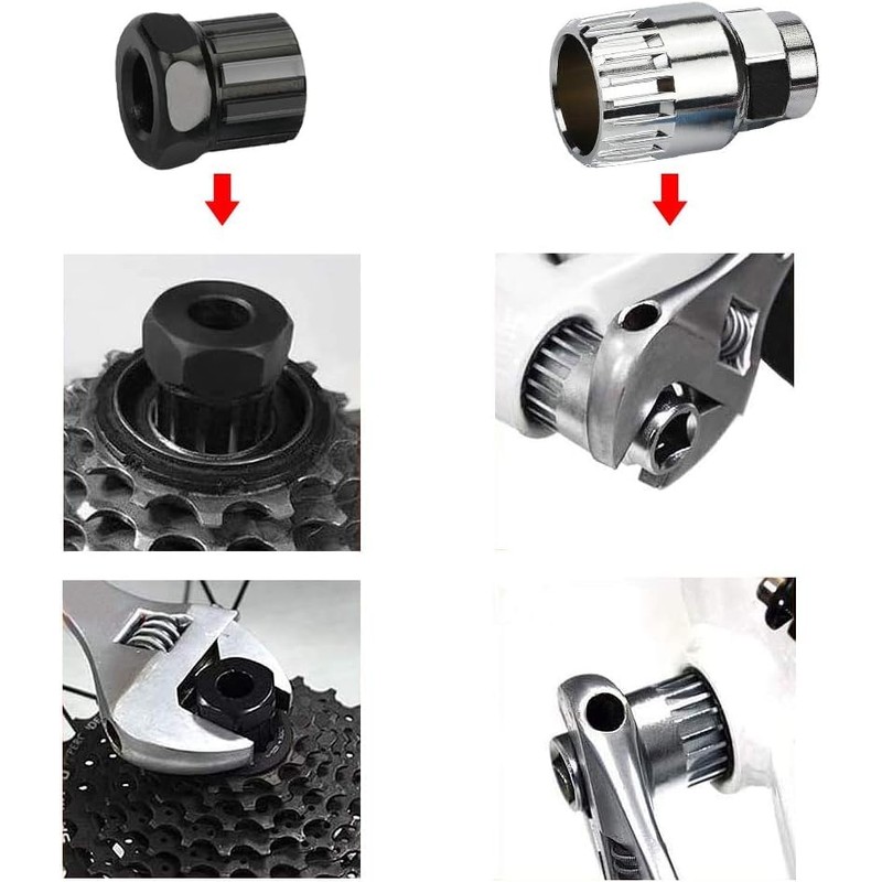 profiwoab 5-in-1 Bicycle Cassette Removal Tool, Bicycle Repair Tool Kit,