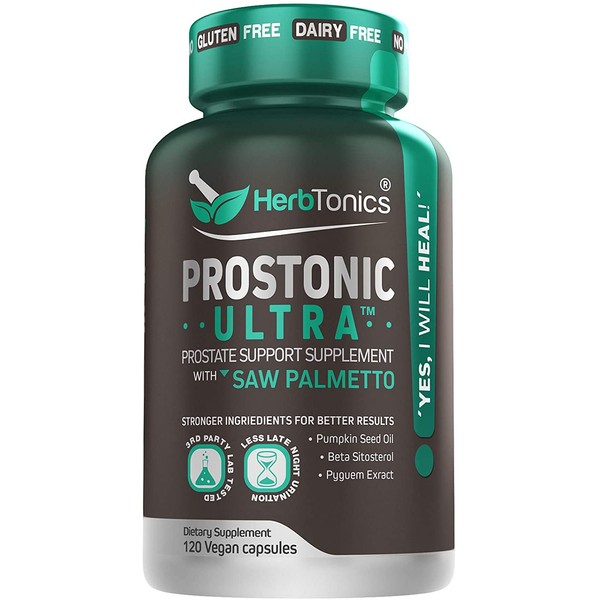 Prostate Support Supplement for Men's Health with Saw Palmetto Beta Sitosterol, Pumpkin Seed, Pyguem, Bladder & Less Urination - Men Prostate Health DHT Blocker 120 Vegan Pills Capsules