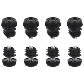 DTGN 20x20mm(LxW) Adjustable Leveling Feet - 8Sets - Good for Furniture - Square Insert Kit Furniture Glide - Black
