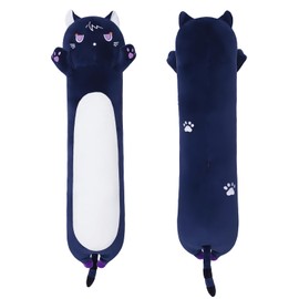 Yeqivo Cat Stuffed Animal Soft Long Plush Cat Pillow Cute Cat Long Stuffed Animals Soft Cat Plushies, Purple Kitten Plush for Kids Girlfriend(90cm/35.4inch)