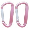 2 Pack Pink Carabiner Clip, 3" Aluminum Alloy Caribeener D