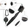 LeTradeJP Golf Brush, Black 3 in 1 Golf Cleaning Brush,